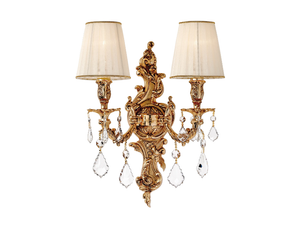 LARA 4400/A2-SH/P - Shaded gold plated wall lamp with Schoeler crystals _ Possoni Illuminazione